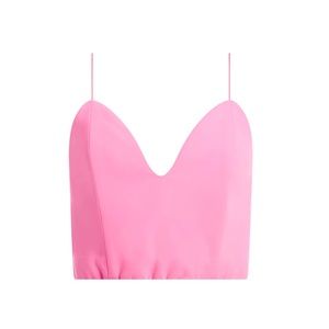 Alice olivia pink v-neck crop top